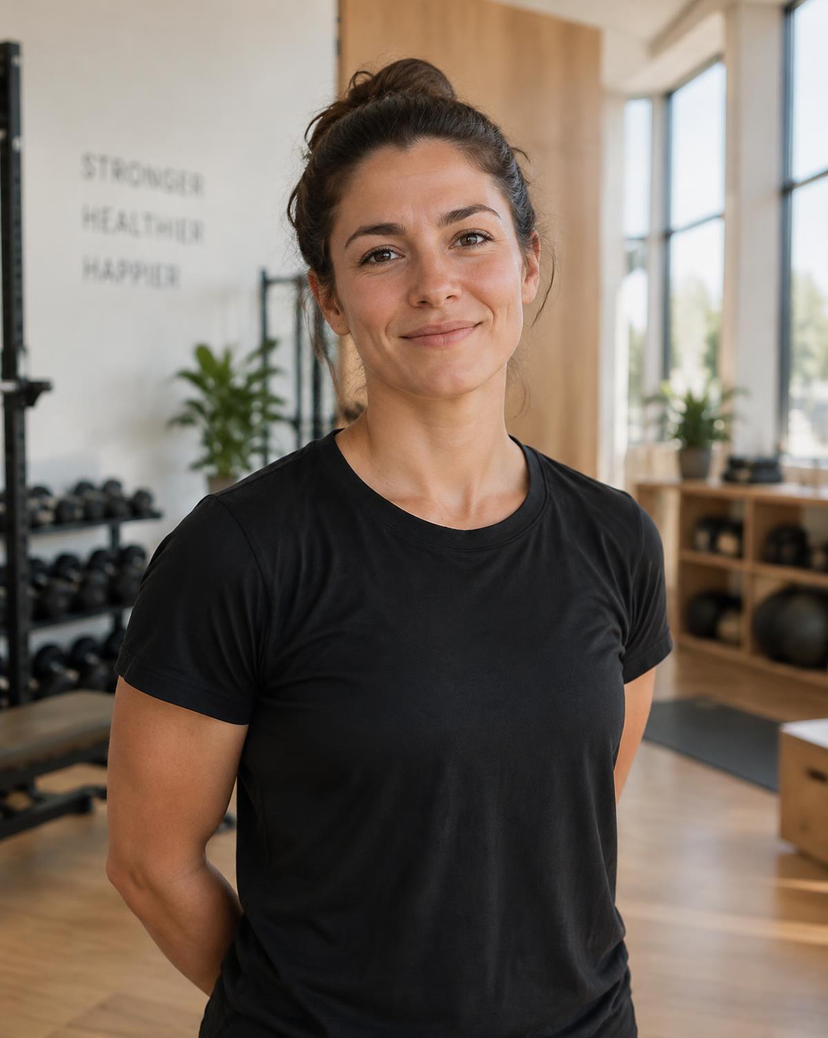 Trainerin von ATVERO in einem hellen Club